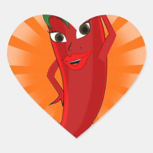 Red Pepper Superstar Hart Sticker