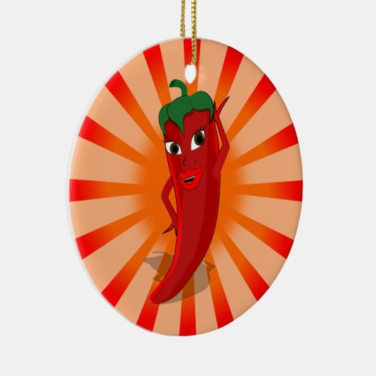 Red Pepper Superstar Keramisch Ornament (Rechts)