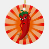 Red Pepper Superstar Keramisch Ornament (Voorkant)
