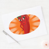 Red Pepper Superstar Ovale Sticker (Envelop)