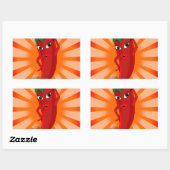 Red Pepper Superstar Rechthoekige Sticker (Vel)