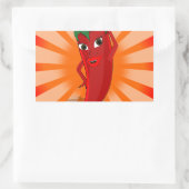 Red Pepper Superstar Rechthoekige Sticker (Tas)