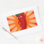 Red Pepper Superstar Rechthoekige Sticker (Envelop)