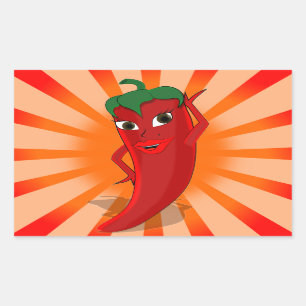 Red Pepper Superstar Rechthoekige Sticker