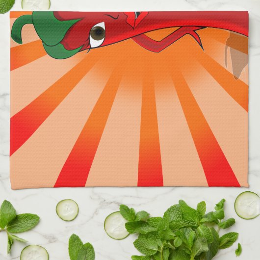 Red Pepper Superstar Theedoek (Gevouwen)