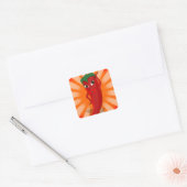 Red Pepper Superstar Vierkante Sticker (Envelop)