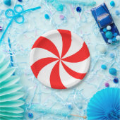 Red Peppermint Swirl Papieren Bordje (Feest)