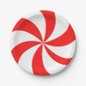Red Peppermint Swirl Papieren Bordje (Voorkant)