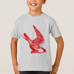 Red Peregrine Falcon Sketch T-shirt