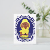 Red Persian Longhair Cat April Showers Briefkaart (Staand voorkant)