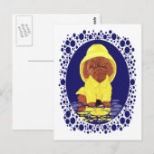 Red Persian Longhair Cat April Showers Briefkaart (Voorkant / Achterkant)