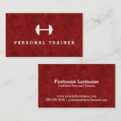Red Personal Trainer Fitness Visitekaartjes (Voorkant / Achterkant)
