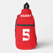 Red Personalised Football Boot Sling Bag (Voorkant)