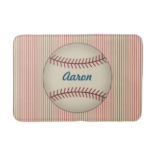 Red Personalized  Baseball Mat