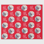 Red Personalized Dog Foto Cadeaupapier (Vlak)