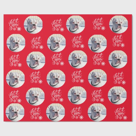 Red Personalized Dog Foto Cadeaupapier (Vlak)