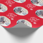 Red Personalized Dog Foto Cadeaupapier (Hoek)