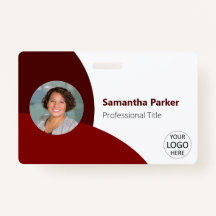 Red Personalized Foto, Logo, Barcode Employee