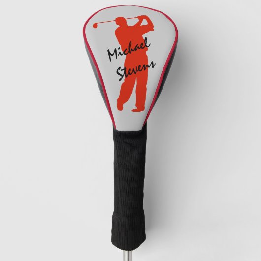 Red Personalized Golfer Golfheadcover (Voorkant)