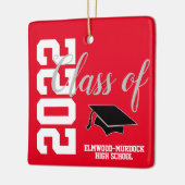 Red Personalized High School Afstuderen Keramisch Ornament (Links)