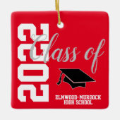 Red Personalized High School Afstuderen Keramisch Ornament (Voorkant)