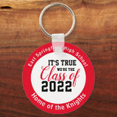 Red Personalized High School Class of 2022 Sleutelhanger (Voorkant)
