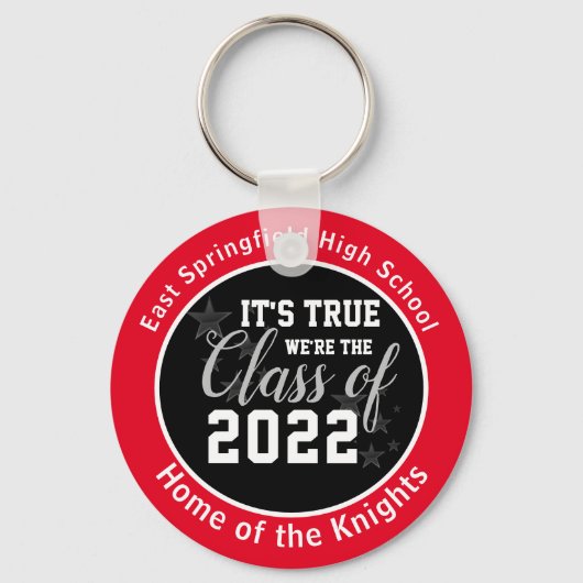Red Personalized High School Class of 2023 Sleutelhanger (Voorkant)