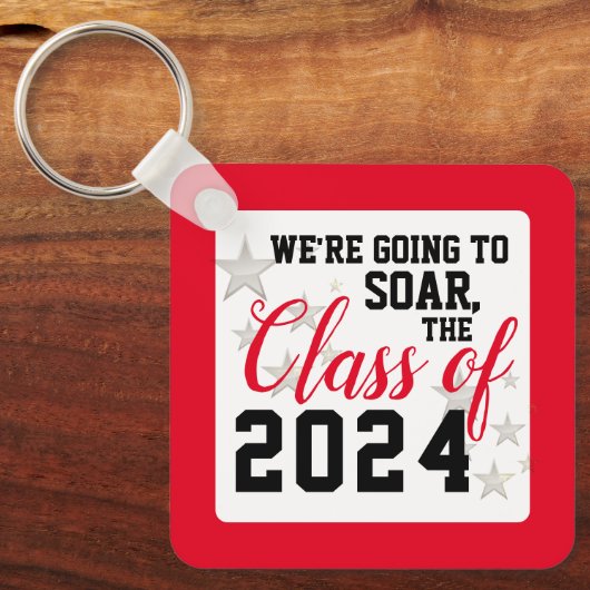 Red Personalized High School Class of 202 Sleutelh Sleutelhanger (Voorkant)
