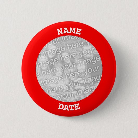 Red Personalized Round Photo Lijst Ronde Button 5,7 Cm (Voorkant)