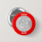 Red Personalized Round Photo Lijst Ronde Button 5,7 Cm (Voorkant /achterkant)