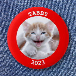 Red Personalized Round Photo Lijst Ronde Button 5,7 Cm