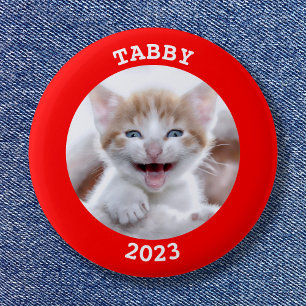 Red Personalized Round Photo Lijst Ronde Button 5,7 Cm