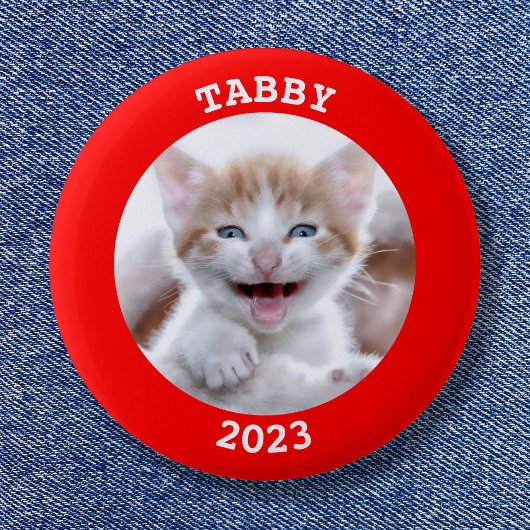 Red Personalized Round Photo Lijst Ronde Button 5,7 Cm