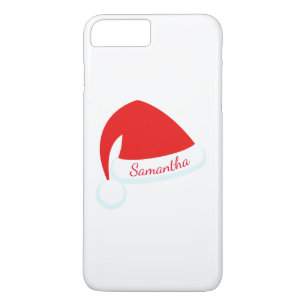 Red Personalized Santa Hat iPhone 7 iPhone 8/7 Plus Hoesje