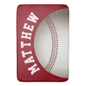 Red Personalized Sports Baseball Design Badmat (Voorkant Verticaal)