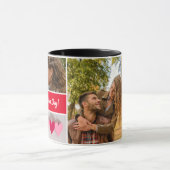 Red Persoonlijke Happy Valentine's Day Foto Mok (Midden)