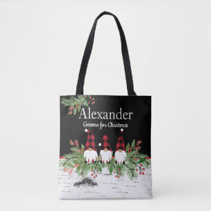 Red Pet Buffaloe Pset Gnomes Garland Aspen Tote Bag