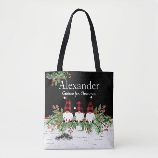 Red Pet Buffaloe Pset Gnomes Garland Aspen Tote Bag (Voorkant)