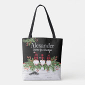 Red Pet Buffaloe Pset Gnomes Garland Aspen Tote Bag (Achterkant)