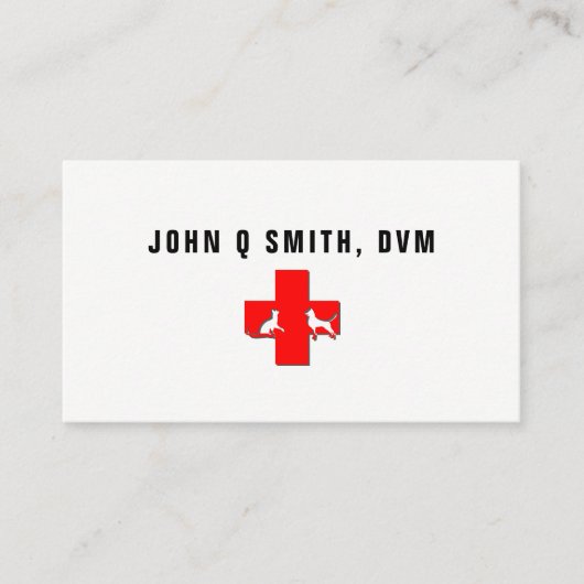 Red Pet Care Cross Veterinary Visitekaartje (Voorkant)
