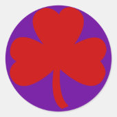 Red Pet Clover Ronde Sticker (Voorkant)