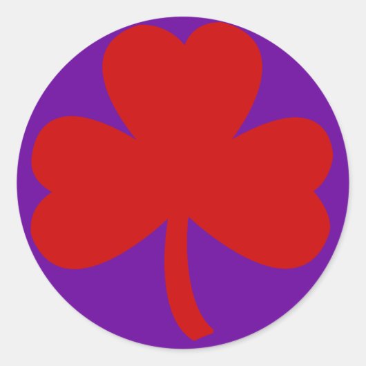 Red Pet Clover Ronde Sticker (Voorkant)