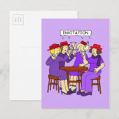 Red Pet Dames uitnodiging (Voorkant / Achterkant)