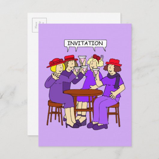 Red Pet Dames uitnodiging (Voorkant / Achterkant)