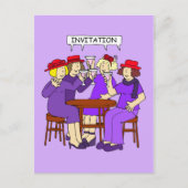 Red Pet Dames uitnodiging Briefkaart (Voorkant)