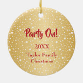 Red Pet Juggable Gnome Gold Star-achtergrond Keramisch Ornament (Achterkant)