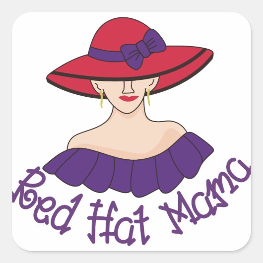 Red Pet Mama Vierkante Sticker (Voorkant)