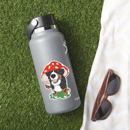 Red Pet Mushroom Bernese Mountain Dog Sticker (HydroFlask Insitu)