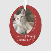 Red Pet Persoonlijke foto Meowy Kerstmis Ornament (voorkant)
