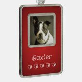Red Pet Photo Ornament - Custom Photo (Rechts)